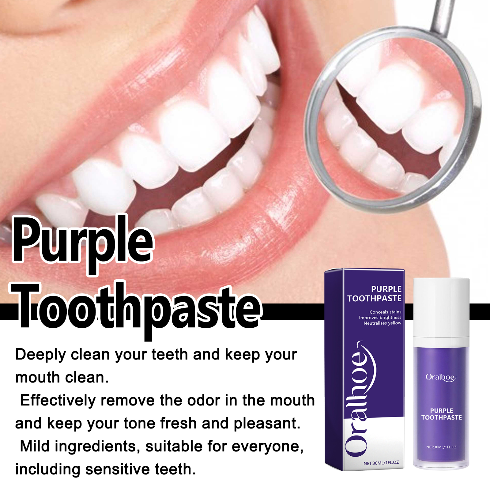 Teeth Whitening Xylitol - Xylitol Mint Purple Toothpaste Deep Cleaning