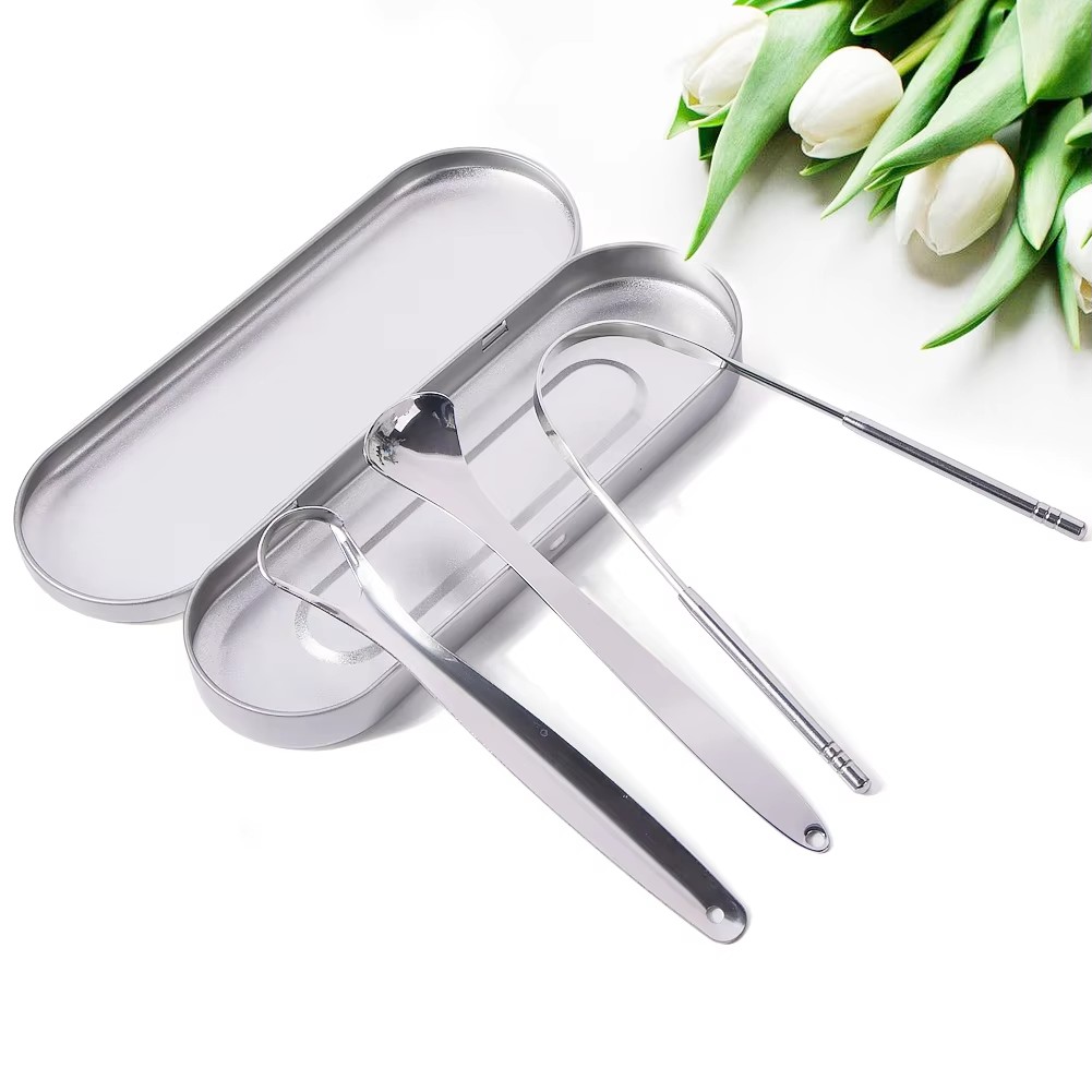 Tongue Scraper Metal - 1pcs/2pcs/3pcs Metal Tongue Scraper Cleaner for