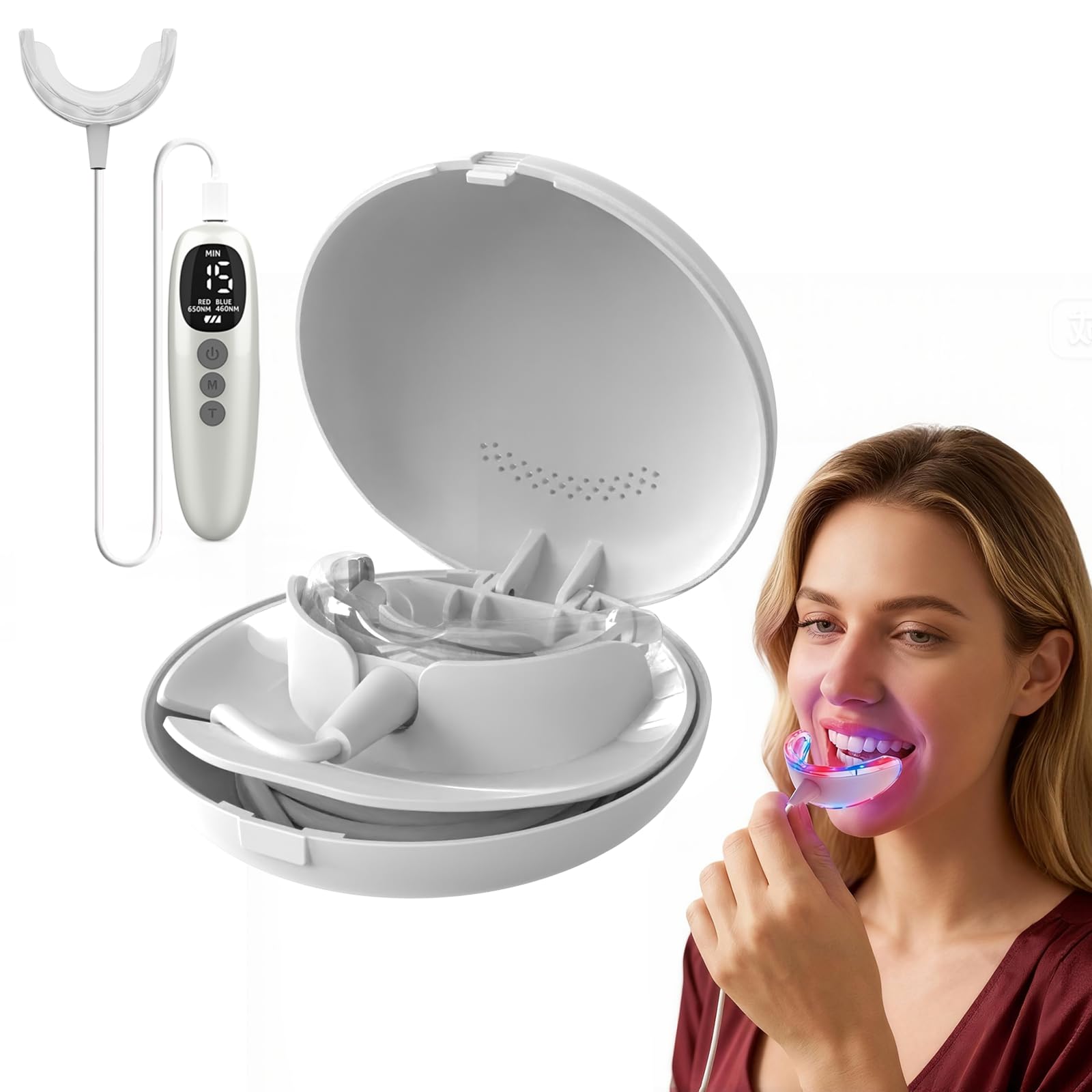 Teeth Whitening Blue Light - Teeth Whitening Kit 18 Diode RED+Blue