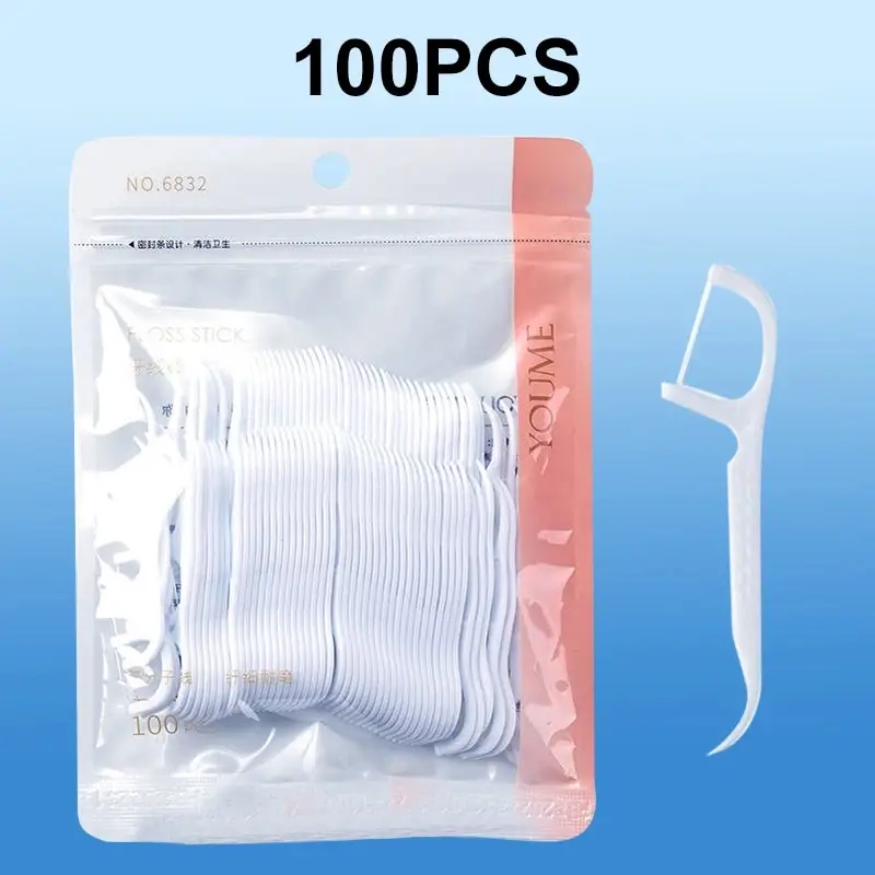 Dental Floss Picks - 100/300/500pcs Disposable Dental Floss Stick Interdental