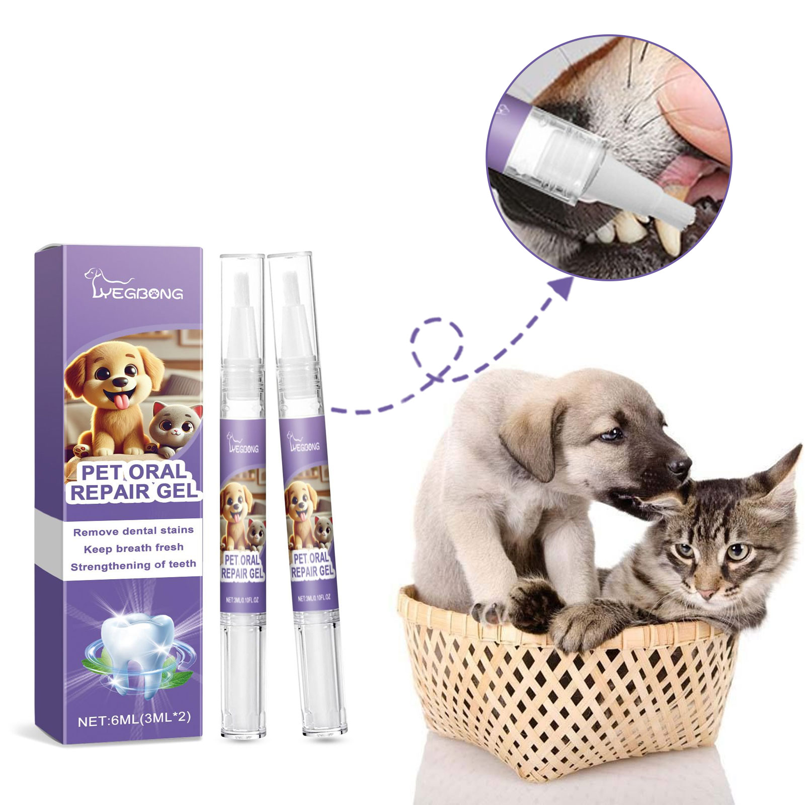 Teeth Whitening Gel - 12pcs Pet Toothbrush Pen Dental Stain