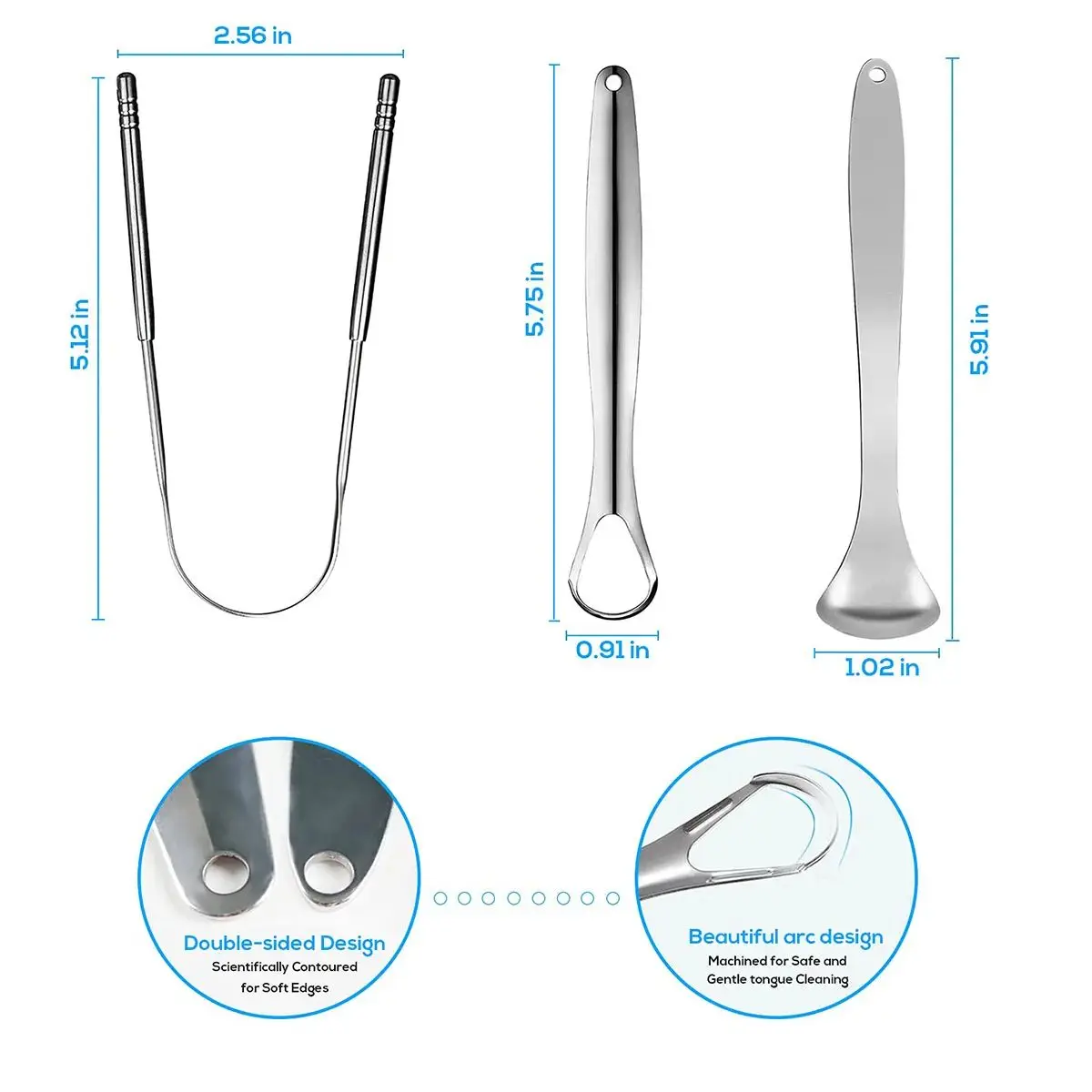 Premium 1pcs/3pcs Metal Tongue - огляд і ціна Tongue Scraper Metal