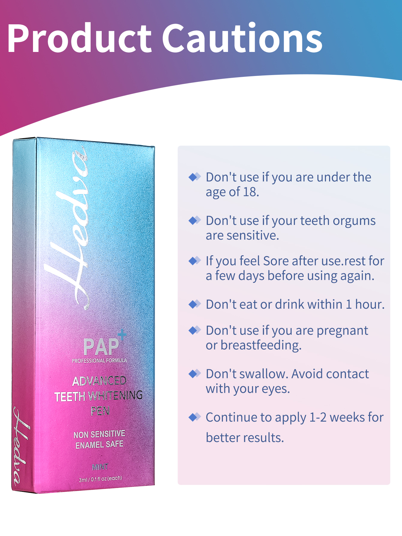 Hedva PAP+ Teeth Whitening Pen - огляд і ціна Teeth Paint Whitening