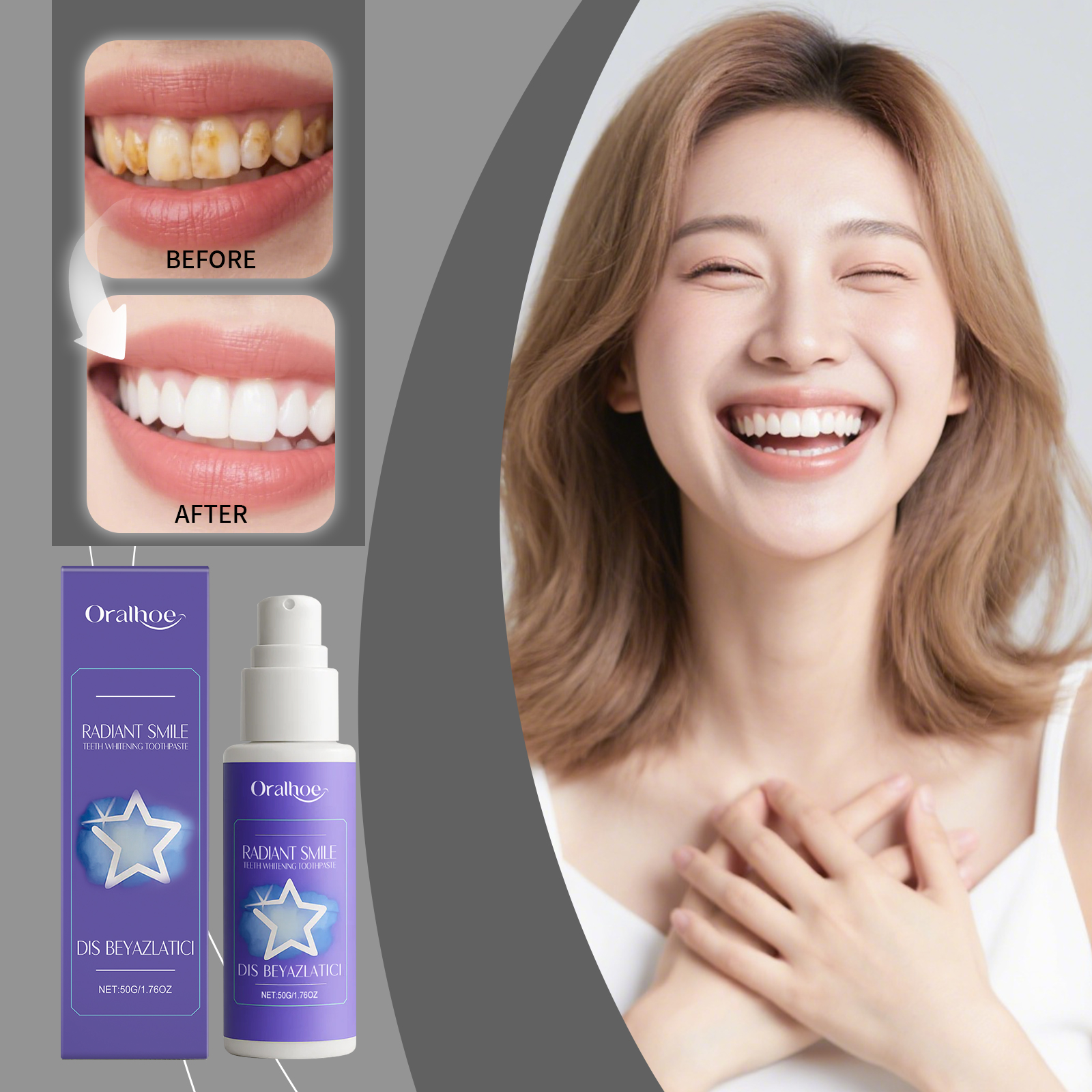 ORALHOE 50g Purple Teeth White - огляд і ціна Teeth Whitening Or Bleaching