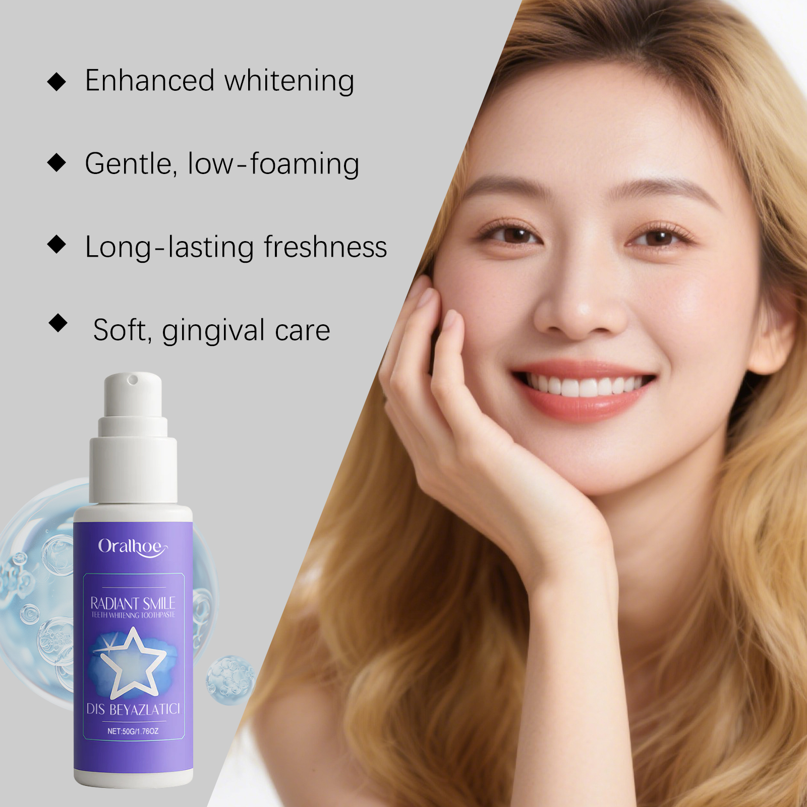 ORALHOE 50g Purple Teeth White - огляд і ціна Teeth Whitening Or Bleaching