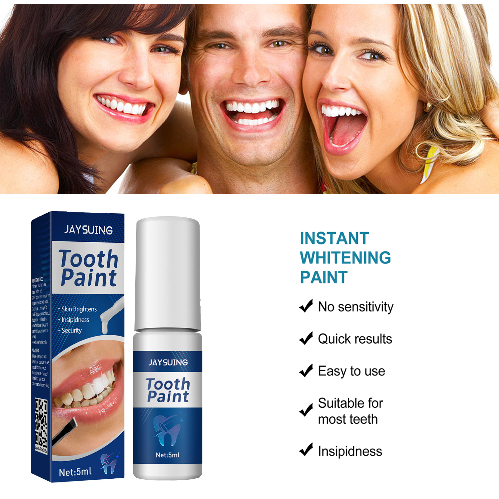Teeth Brighten Paint Instantly - огляд і ціна Teeth Paint Whitening