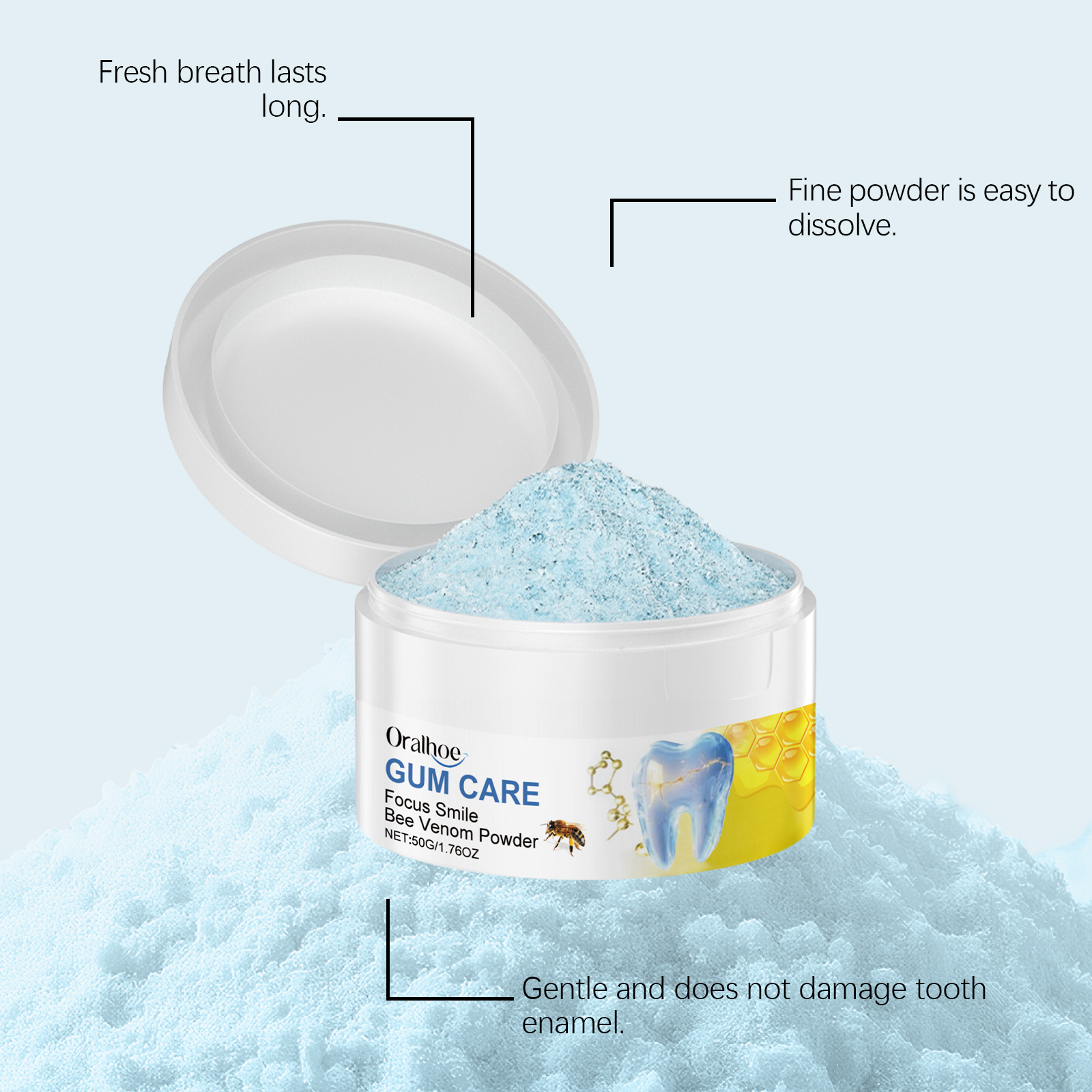 ORALHOE 50g Bee Venom Powder R - огляд і ціна Teeth Paint Whitening