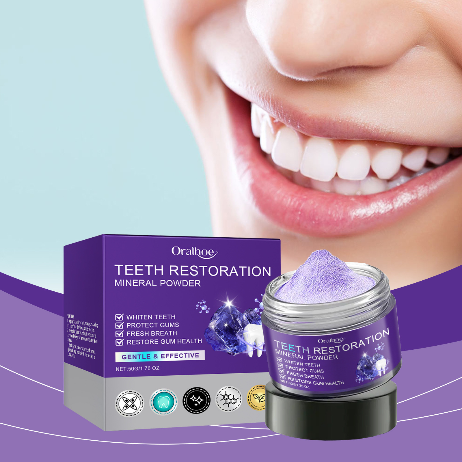 Teeth Restoration Mineral Powd - огляд і ціна Teeth Paint Whitening