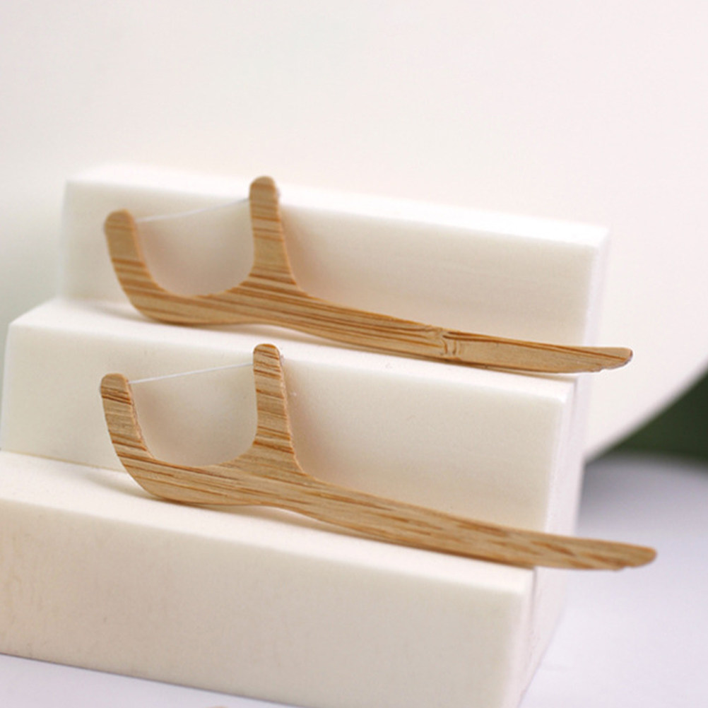 20Pcs Bamboo Floss Picks Dispo - огляд і ціна Dental Floss Picks