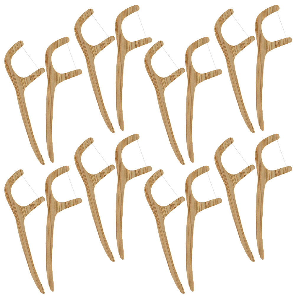 20Pcs Bamboo Floss Picks Dispo - огляд і ціна Dental Floss Picks
