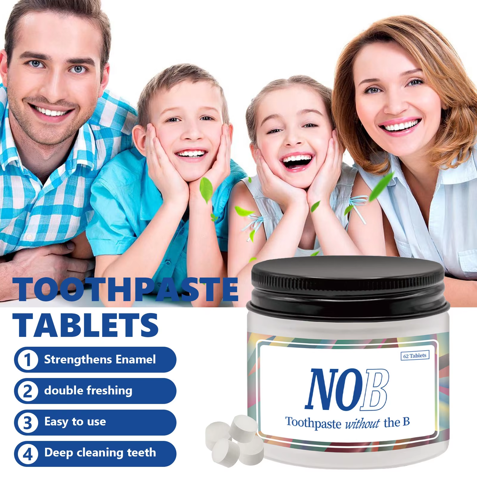 NOBS Toothpaste Tablets - Nano - огляд і ціна Teeth Whitening Xylitol