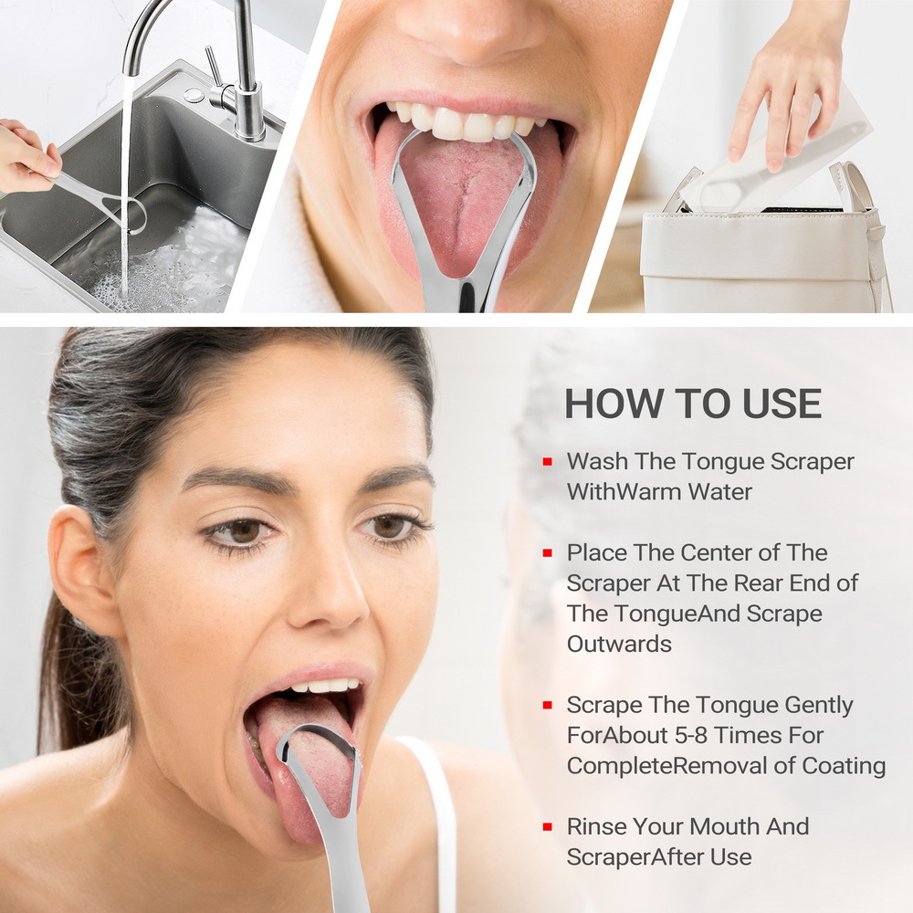 1-20pc Tongue Scraper, Stainle - огляд і ціна Tongue Scraper Metal