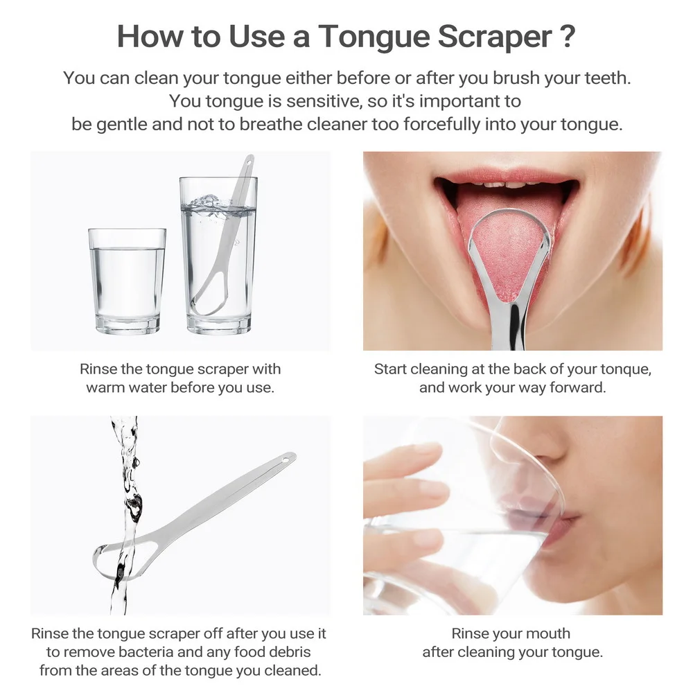 Stainless Steel Tongue Scraper - огляд і ціна Tongue Scraper Metal