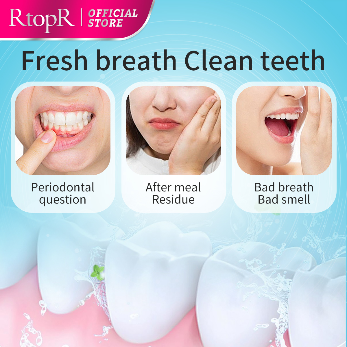 RtopR Mint Whitening Teeth Mou - огляд і ціна Teeth Whitening Xylitol