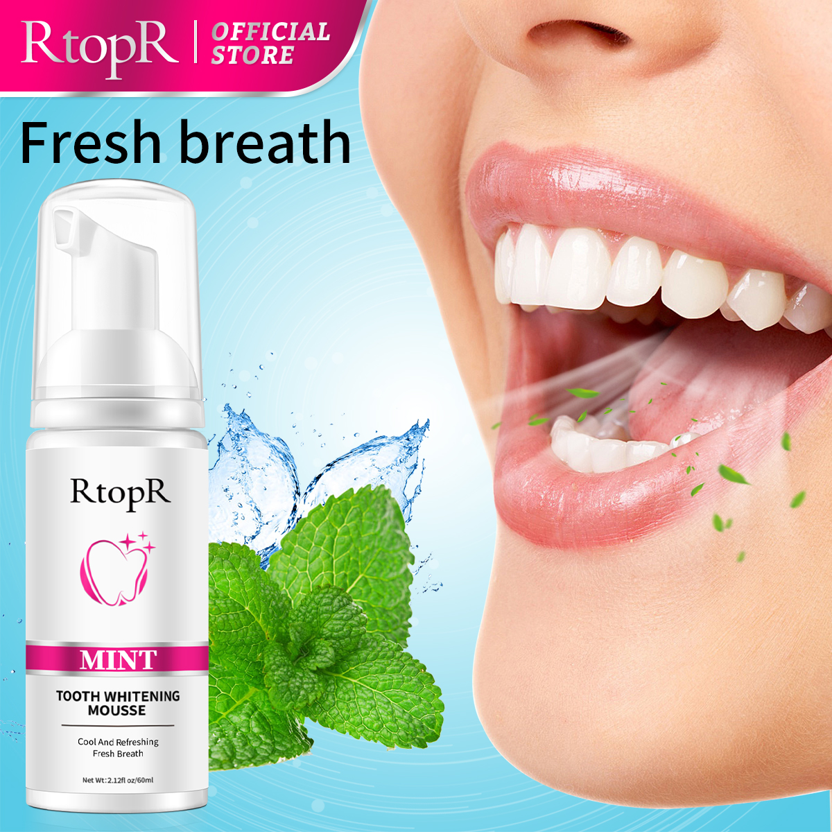 RtopR Mint Whitening Teeth Mou - огляд і ціна Teeth Whitening Xylitol