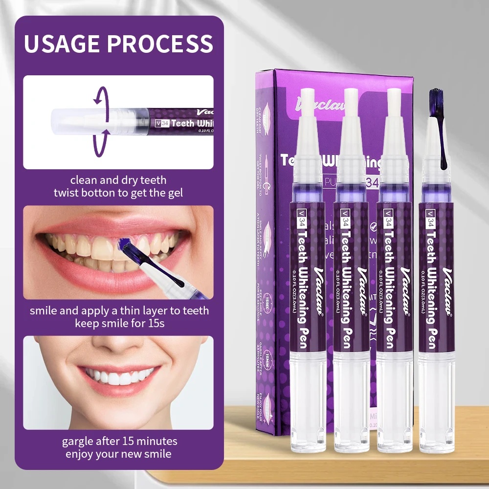 Vaclav V34 Purple teeth whiten - огляд і ціна Teeth Whitening Gel